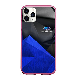 Чехол iPhone 11 Pro матовый SUBARU, цвет: 3D-малиновый