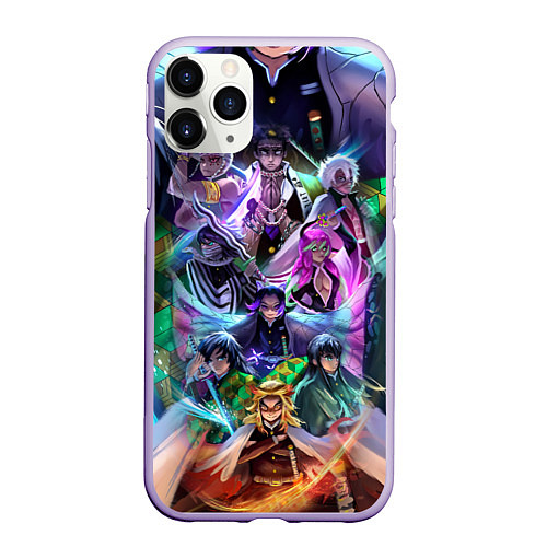 Чехол iPhone 11 Pro матовый KIMETSU NO YAIBA / 3D-Светло-сиреневый – фото 1