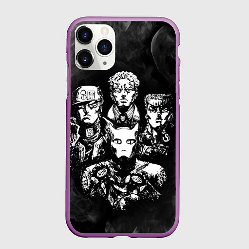 Чехол iPhone 11 Pro матовый JOJOS BIZARRE ADVENTURE / 3D-Фиолетовый – фото 1