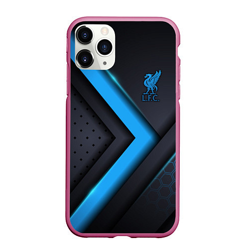 Чехол iPhone 11 Pro матовый Liverpool F C / 3D-Малиновый – фото 1