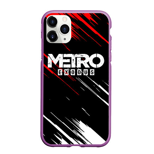 Чехол iPhone 11 Pro матовый METRO EXODUS / 3D-Фиолетовый – фото 1