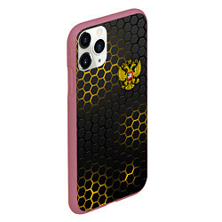 Чехол iPhone 11 Pro матовый РОССИЯ, цвет: 3D-малиновый — фото 2