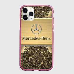 Чехол iPhone 11 Pro матовый MERCEDES GOLD, цвет: 3D-малиновый
