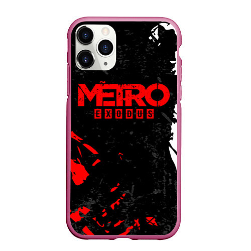 Чехол iPhone 11 Pro матовый METRO EXODUS / 3D-Малиновый – фото 1