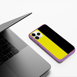 Чехол iPhone 11 Pro матовый BLACK YELLOW, цвет: 3D-фиолетовый — фото 2