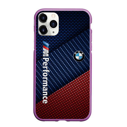 Чехол iPhone 11 Pro матовый BMW PERFORMANCE / 3D-Фиолетовый – фото 1