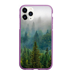 Чехол iPhone 11 Pro матовый Лес, цвет: 3D-фиолетовый