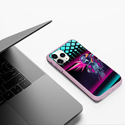 Чехол iPhone 11 Pro матовый НЕОНОВЫЙ ГОНЩИК, цвет: 3D-розовый — фото 2