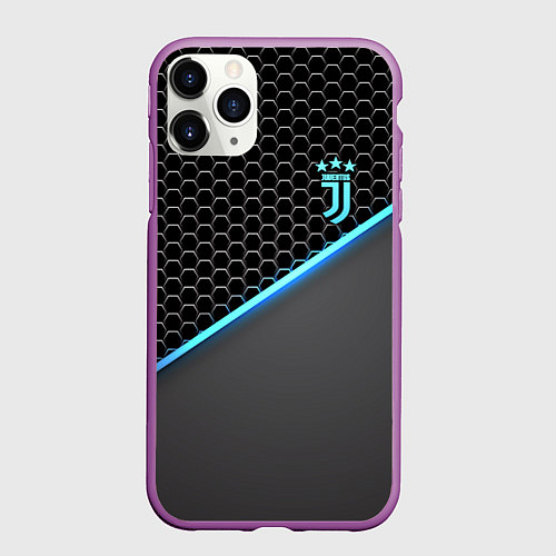 Чехол iPhone 11 Pro матовый Juventus F C / 3D-Фиолетовый – фото 1