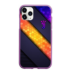 Чехол iPhone 11 Pro матовый Juventus F C, цвет: 3D-фиолетовый