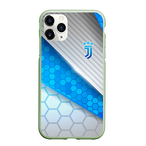 Чехол iPhone 11 Pro матовый Juventus F C / 3D-Салатовый – фото 1