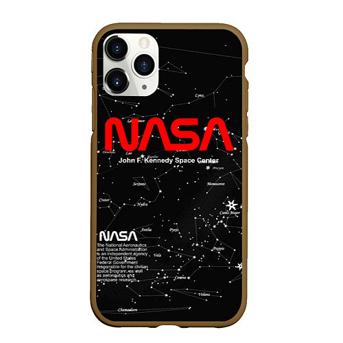 Чехол iPhone 11 Pro матовый NASA / 3D-Коричневый – фото 1