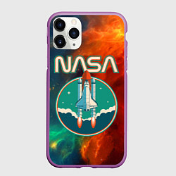 Чехол iPhone 11 Pro матовый NASA, цвет: 3D-фиолетовый