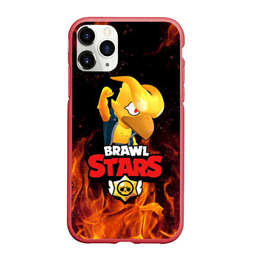 Чехол iPhone 11 Pro матовый BRAWL STARS CROW PHOENIX / 3D-Красный – фото 1