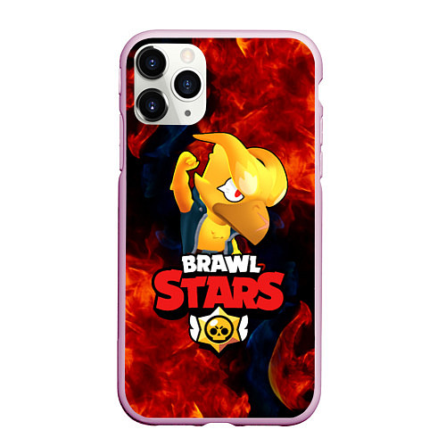 Чехол iPhone 11 Pro матовый BRAWL STARS CROW PHOENIX / 3D-Розовый – фото 1