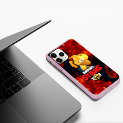 Чехол iPhone 11 Pro матовый BRAWL STARS CROW PHOENIX, цвет: 3D-розовый — фото 2