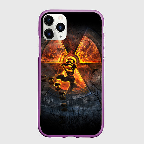 Чехол iPhone 11 Pro матовый VULKAN / 3D-Фиолетовый – фото 1