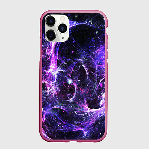 Чехол iPhone 11 Pro матовый SPACE / 3D-Малиновый – фото 1