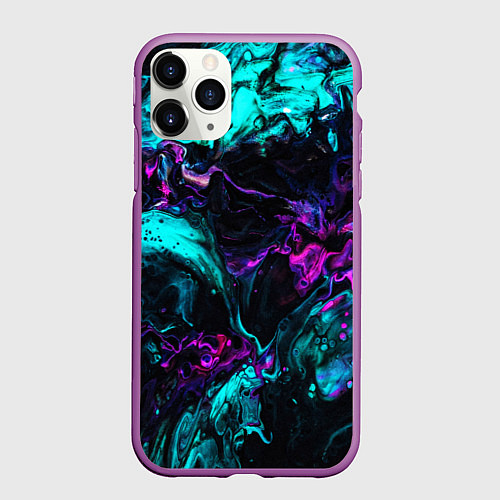 Чехол iPhone 11 Pro матовый ABSTRACT / 3D-Фиолетовый – фото 1