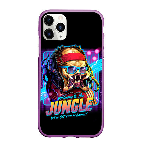 Чехол iPhone 11 Pro матовый PREDATOR / 3D-Фиолетовый – фото 1