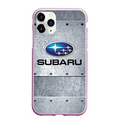 Чехол iPhone 11 Pro матовый SUBARU, цвет: 3D-розовый