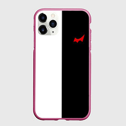 Чехол iPhone 11 Pro матовый Monokuma, цвет: 3D-малиновый