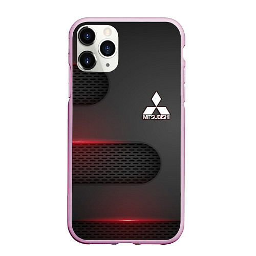 Чехол iPhone 11 Pro матовый Mitsubishi / 3D-Розовый – фото 1