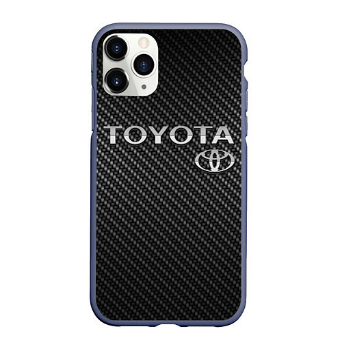 Чехол iPhone 11 Pro матовый TOYOTA CARBON / 3D-Серый – фото 1