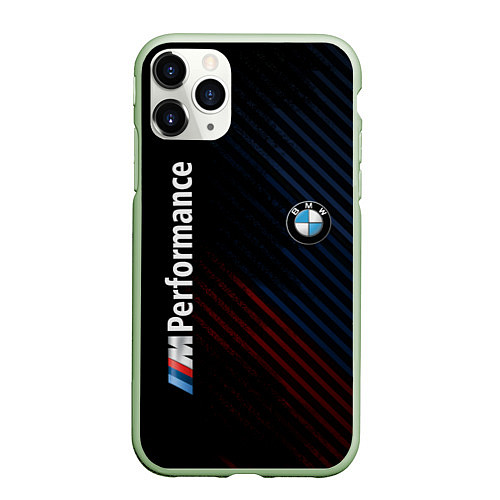 Чехол iPhone 11 Pro матовый BMW PERFORMANCE / 3D-Салатовый – фото 1