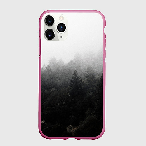 Чехол iPhone 11 Pro матовый Лес / 3D-Малиновый – фото 1