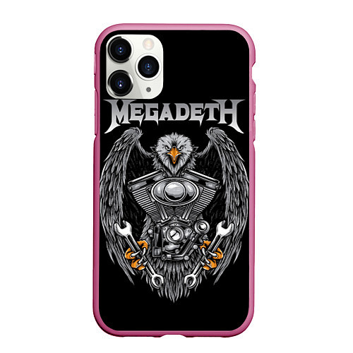 Чехол iPhone 11 Pro матовый Megadeth / 3D-Малиновый – фото 1