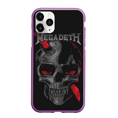 Чехол iPhone 11 Pro матовый Megadeth / 3D-Фиолетовый – фото 1