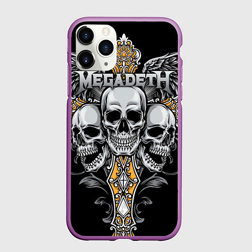 Чехол iPhone 11 Pro матовый Megadeth / 3D-Фиолетовый – фото 1