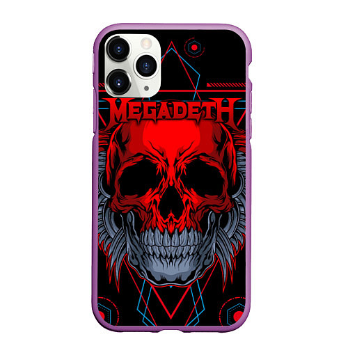 Чехол iPhone 11 Pro матовый Megadeth / 3D-Фиолетовый – фото 1