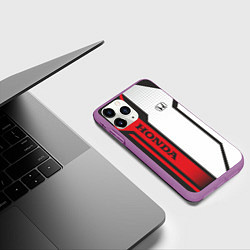 Чехол iPhone 11 Pro матовый Honda Driver team, цвет: 3D-фиолетовый — фото 2