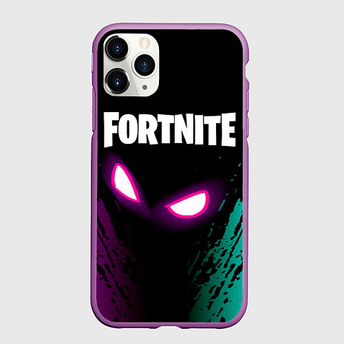 Чехол iPhone 11 Pro матовый FORTNITE / 3D-Фиолетовый – фото 1