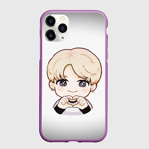 Чехол iPhone 11 Pro матовый BTS / 3D-Фиолетовый – фото 1