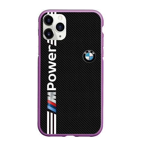 Чехол iPhone 11 Pro матовый BMW CARBON / 3D-Фиолетовый – фото 1