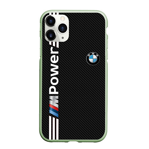 Чехол iPhone 11 Pro матовый BMW CARBON / 3D-Салатовый – фото 1