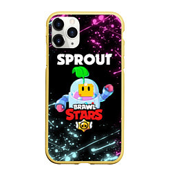 Чехол iPhone 11 Pro матовый BRAWL STARS SPROUT, цвет: 3D-желтый