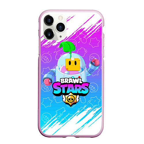 Чехол iPhone 11 Pro матовый BRAWL STARS SPROUT / 3D-Розовый – фото 1