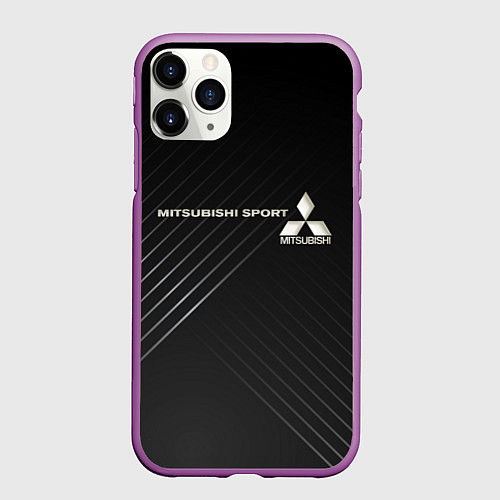 Чехол iPhone 11 Pro матовый MITSUBISHI / 3D-Фиолетовый – фото 1