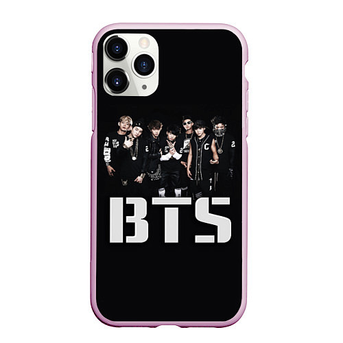 Чехол iPhone 11 Pro матовый BTS / 3D-Розовый – фото 1