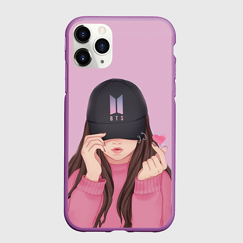 Чехол iPhone 11 Pro матовый BTS / 3D-Фиолетовый – фото 1