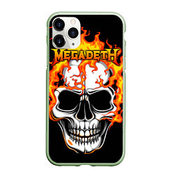 Чехол iPhone 11 Pro матовый Megadeth, цвет: 3D-салатовый
