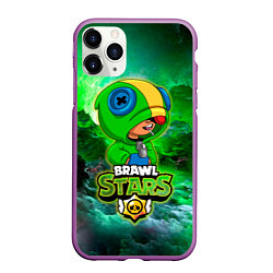 Чехол iPhone 11 Pro матовый Space Leon Brawl Stars, цвет: 3D-фиолетовый