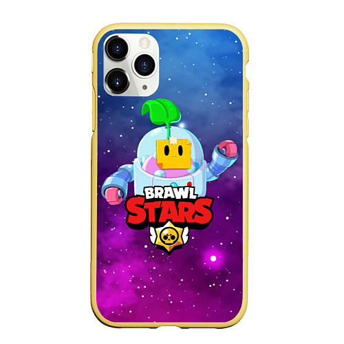 Чехол iPhone 11 Pro матовый BRAWL STARS SPROUT / 3D-Желтый – фото 1