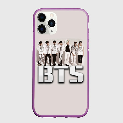 Чехол iPhone 11 Pro матовый BTS / 3D-Фиолетовый – фото 1