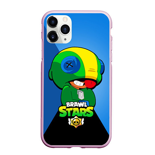 Чехол iPhone 11 Pro матовый LEON - BRAWL STARS / 3D-Розовый – фото 1