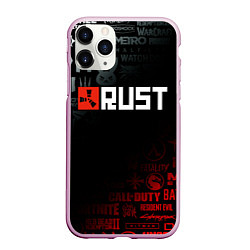 Чехол iPhone 11 Pro матовый RUST, цвет: 3D-розовый